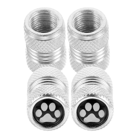 4pcs Replacement Tire Valve Stem Caps Stainless Steel Paw Print Tire Valve Stem Cap Cover For Motorcycles Cars Trucks And Bicycles Airtight Valve Covers