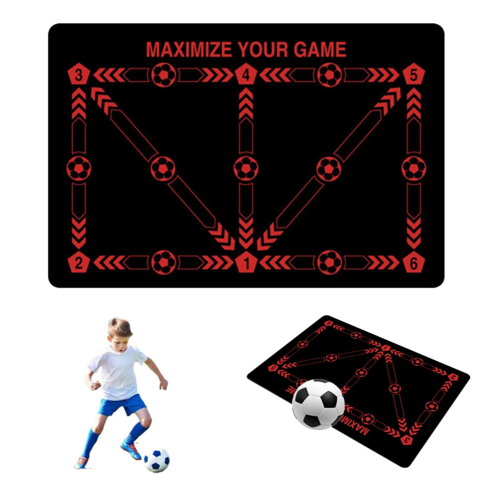 Kit D’entraînement De Football – Tapis De Foot Antidérapant, Chaussettes, Ceinture Réglable Et Bretelles – Cadeau