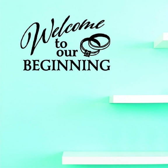 Custom Decals Welcome To Our Wall Art Size: 20 X 40 Inches Color: Black