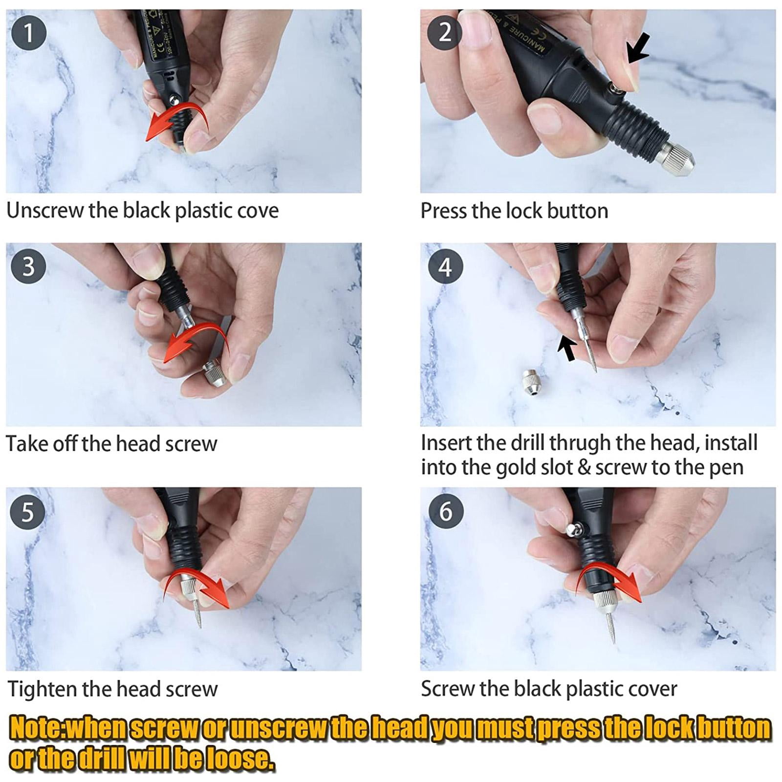 Osdhezcn Dual-purpose Nail Machine Electric Polishing Machine Electronic Engraver Etching Pen USB Rechargeable Engraver Set