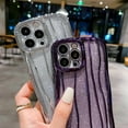 thumbnail image 4 of Water Ripple Pattern Glitter Case for iPhone 14 Pro Max, Luxury Electroplated Curly Wave Frame Bling Phone Case for iPhone 14 Pro Max, Soft TPU Protective case for Women Girls, Silver, 4 of 13