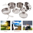 thumbnail image 3 of Ollas Para Acampar De 8 Uds., Vajilla De Acero Inoxidable, Ollas, Utensilios De Cocina, Plato, Taza Para Senderismo, Mochilero, Picnic, Barbacoa, Juego De Cocina Kearding OD008678-00, 3 of 7