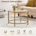 thumbnail image 6 of Yaheetech 27.5" Modern Glass Top Round Coffee Table for Living Room, Apartment, Gold, 6 of 7