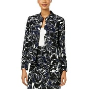 Kasper Women's Petite Printed Blazer (4P, Indigo Multi)