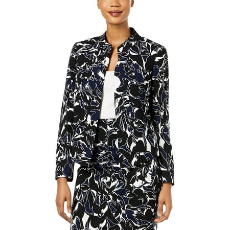 Kasper Women's Petite Printed Blazer (4P, Indigo Multi)