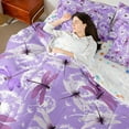thumbnail image 4 of Homewish Floral Dragonflies Bedding Comforter Set 7 Pieces for Teens Female Men,White Flowers Dandelion Full Bedding Set Lightweight,Vintage Aesthetics Fitted Sheet Flat Sheet, 4 of 8