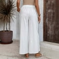 thumbnail image 4 of Linen Pants Women Sevevn Womens Linen Pants Casual Loose Wide Leg Pants Elastic Waist Palazzo Pants Trousers with Pockets, 4 of 7