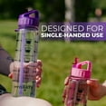 thumbnail image 6 of HYDRATE 900ml Water Bottle with Straw & Motivational Time Markings, Purple, BPA Free, Flip Cap, Drop Proof Sports Water Bottle, 6 of 8
