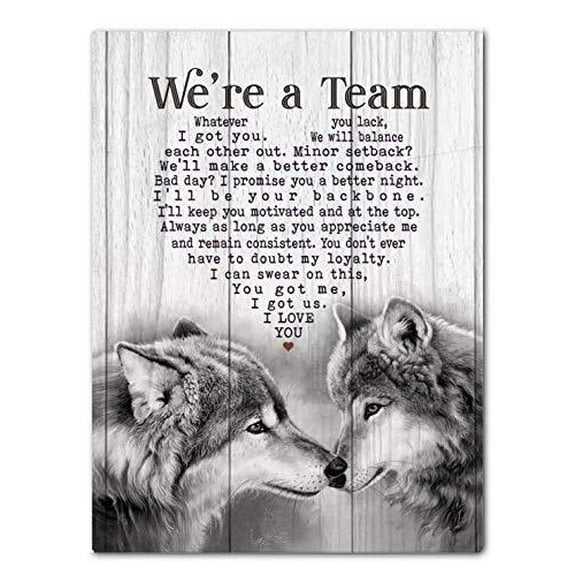 Generic We are A Team I Love You Great Gift for Wolf Lovers Perfect Print for Bedroom or Home Office - Wall Art Home Decord