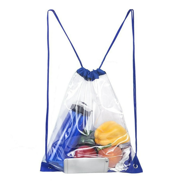 Walmart clear top drawstring bag