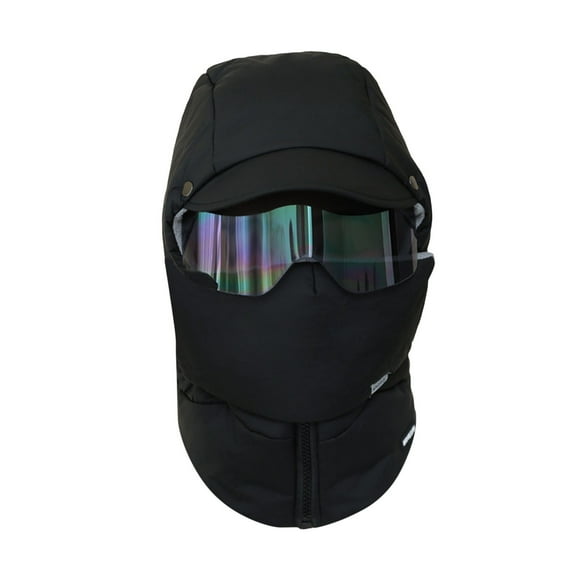 Winter Sports Windproof Full Coverage Outdoor Riding Headwear with Glasses for Winter Thermal Thick Ski Cap for Men Women