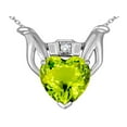thumbnail image 2 of Star K� Claddagh Love Pendant Necklace With 8mm Heart Genuine Peridot, 2 of 9
