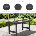 thumbnail image 4 of SERWALL Outdoor Dining Table, 67" Rectangle HDPE Dining Table with Umbrella Hole, Black, 4 of 9