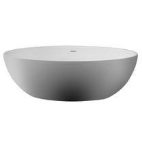 ALFI brand AB9941 67" White Oval Solid Surface Smooth Resin Soaking Bathtub