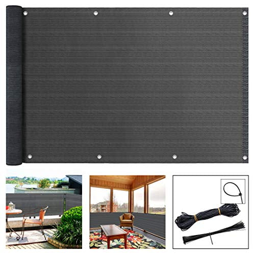 H Customize 3'/36" Black Privacy Fence Screen Netting Balcony Deck Patio Porch 