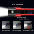 thumbnail image 4 of XTE+COB Dual Light Flashlight - Magnetic Clip LED Work Lights, 180 Rotating, USB-C Rechargeable, IPX4 Waterproof, 600LM, Digital Display, 4 of 5