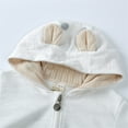 thumbnail image 6 of Onesies Deer Jumpsuit Knitted Overall Hooded Romper Spring Cute Clothes Onesies White 6 Months-9 Months, 6 of 7