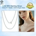 thumbnail image 2 of Rinntin 925 Sterling Silver Italian Handmade 1.2mm Chopin Chain Necklace for Women Fashion Simple Basic Neck Chain Jewelry SC53, 2 of 6