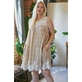 thumbnail image 3 of Plus Printed Round Neck Sleeveless Mini Dress, 3 of 6