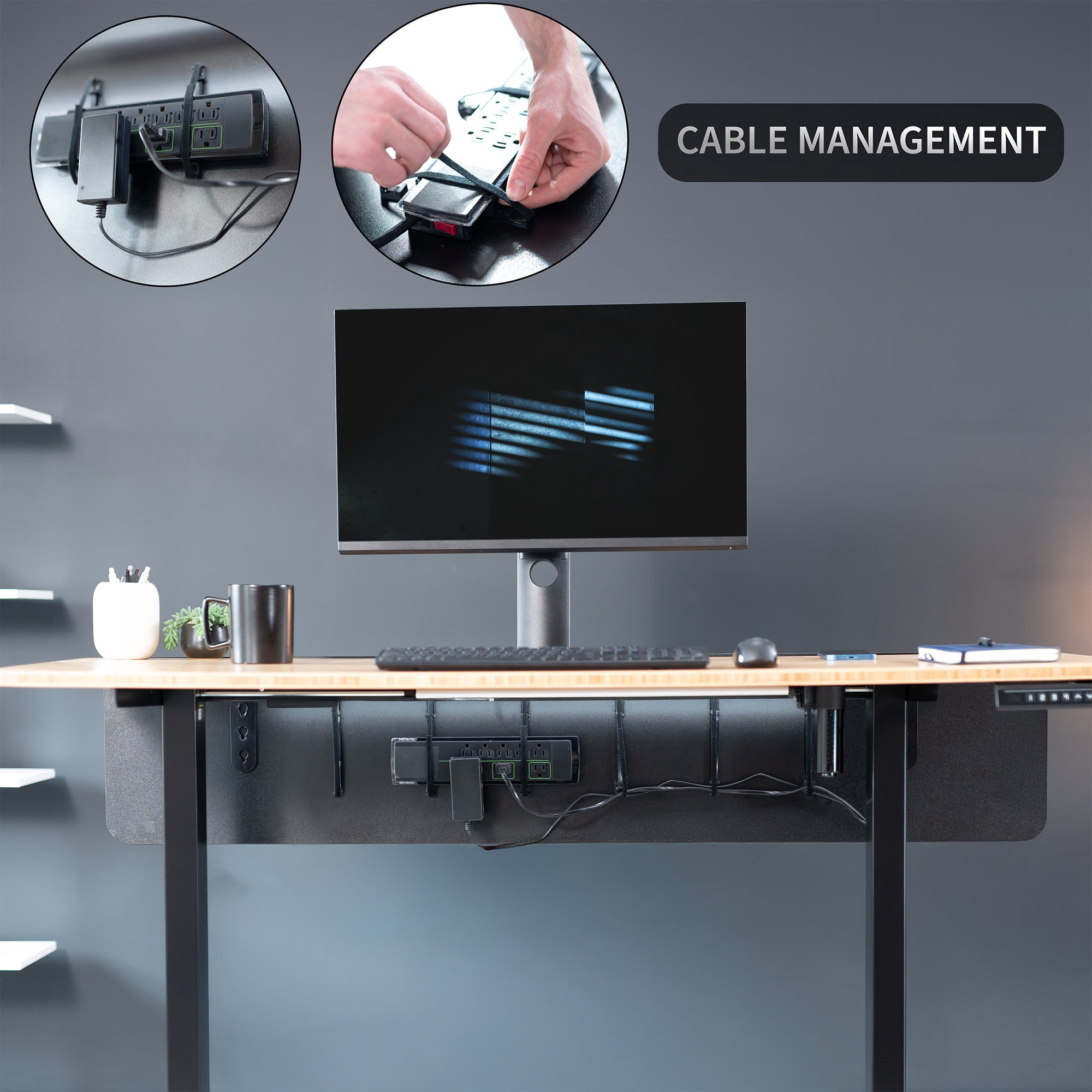 VIVO Black 59" x 12" Laminate Modesty Panel for Office Desk