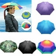 thumbnail image 3 of 1 Pack Umbrella Hat,Kid Adult 22inch UV Protection Elastic Band Hands Free Umbrella Hat for Fishing Hiking Gardening Golf Beach Party Blue, 3 of 5