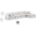 thumbnail image 2 of Meridian Furniture Indulge 129" Cream Vegan Leather L-Shaped Modular Sectional, 2 of 9