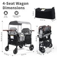 thumbnail image 6 of AILEEKISS Wagon Stroller for 4 Toddlers, 4-in-1 Baby Wagon with Canopy, 59 Pounds, Black Grey, 6 of 11