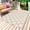 Beige Brown, variant on Red Moroccan Outdoor Rug 4x6 Ft - Reversible Patio Rug Outdoor Camping Rugs, Ethnic Abstract Geometric Quatrefoil Grid Washable Indoor Outdoor Area Rugs, Non-Slip Outdoor Carpet Runner for Deck/Porch
