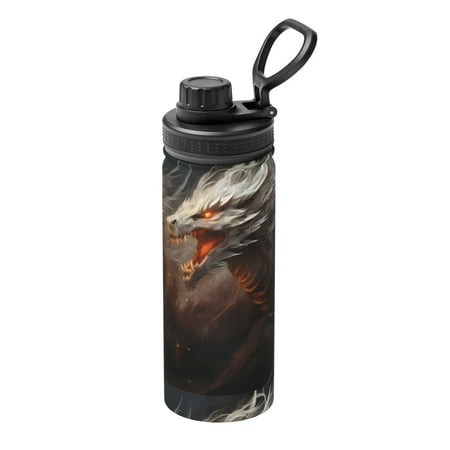 

Ocsxa Abstract White Dragon Print 18oz Stainless Steel Water Bottle Unisex Water Bottle Insulated Sports Water Cup Flask for Cold Water Drinks/Sports/Travel/Car/School
