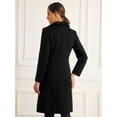thumbnail image 3 of DARING DIVA Women's Peter Pan Collar Single Breasted Long Pea Coat Black XS, 3 of 6