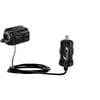 Gomadic Intelligent Compact Car / Auto DC Charger suitable for the Panasonic HDC-SD80 Camcorder - 2A / 10W power at half the size. Uses Gomadic TipExc