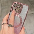 thumbnail image 4 of Compatible with iPhone 13 Pro Magnetic Gardient Glitter Case, Plating Bling Cute Case with MagSafe for Women Girls Full Camera Protector Back Cover for iPhone 13 Pro 6.1'' Pink, 4 of 11