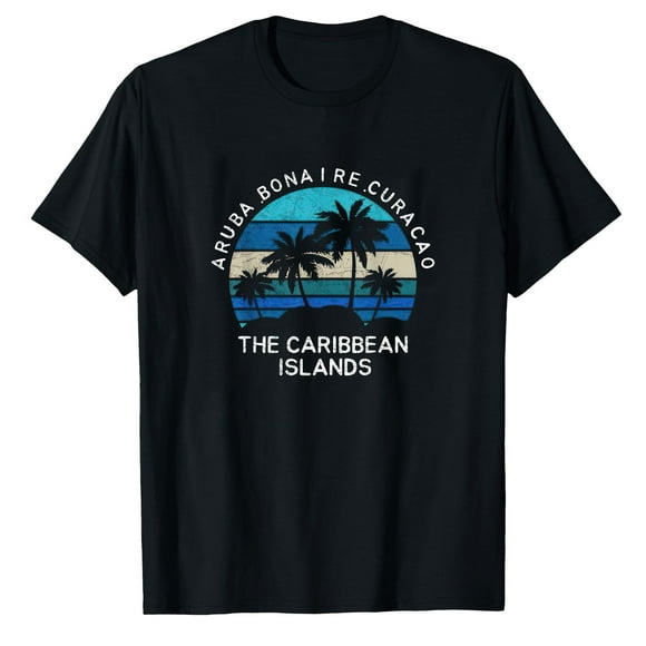AALJY Retro Aruba Bonaire Curacao The Caribbean Islands Vacation T-Shirt