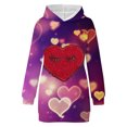 thumbnail image 3 of Pompotops Sweat à Capuche Imprimé Saint-Valentin pour Femmes avec Poche Mode en Solde, 3 of 4