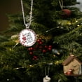 thumbnail image 2 of Christmas Necklace Vintage Glass Christmas Tree Santa Elk Crutch Pendant Necklace Crystal Embossed Christmas Necklace Sweater Chain Holiday Jewelry for Women, 2 of 5
