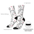 thumbnail image 4 of Pofeuu Alpacas and Hearts Print Crew Socks, Adult Running Hiking Socks for Youth and Adult, 4 of 6