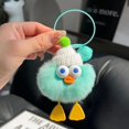 thumbnail image 1 of Lindo llavero colgante de coche de pato de piel de conejo, muñeco de peluche, pequeño colgante de bolsa de bola de carbón, 1 of 6
