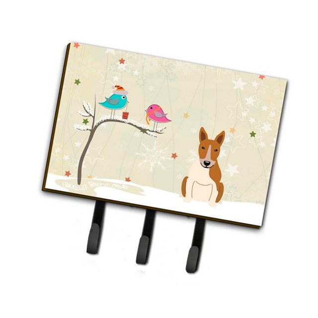 Christmas Presents Between Friends Bull Terrier Red & White Leash or Key Holder