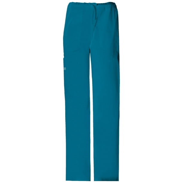 Cherokee Cherokee Workwear Stretch Unisex Scrubs Pant, Drawstring Cargo, 4043, L, Caribbean