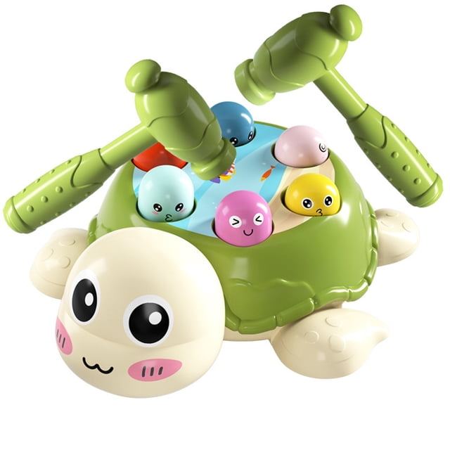 Bwiyojiz Educational Toys Turtle Whacking Puzzle Learning Enlightenment Games Toy, Gifts for Family, Green