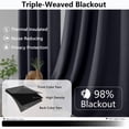 thumbnail image 4 of MKHILL Aether 120 Inch Extra Long Black Blackout Curtains for Sliding Glass Doors Large Patio, 2 Panels Thermal Insulated Room Darkening Drapes, Each 50"W x 120"L(10 Feet), Black, 4 of 11