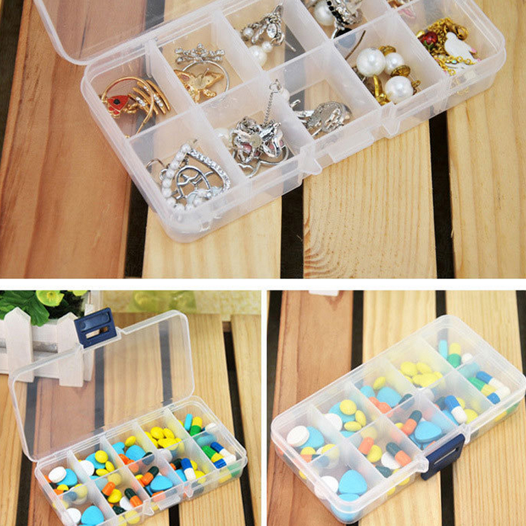 Plastic Jewelry Organizer Box Clear Storage Bead Case For Little