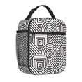 thumbnail image 4 of YFYANG Sac à Lunch Portable Réutilisable pour Adultes / Enfants, Lignes Géométriques Abstraites Poignée à Boucle Mains Libres Isolation / Sac Froid pour École, Travail, Pique-Niques, Voyage, 4 of 6