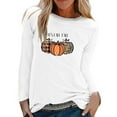 thumbnail image 2 of Brilliant Womens Round Neck T Shirts Womens Winter Shirts Round Neck Long Sleeve Tops Printed Regular Blouse Clearance Clothes under $5.00, 2 of 6