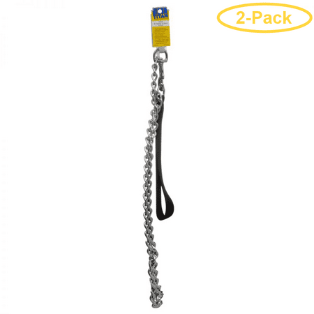 Titan Chain - Titan Chain Lead with Nylon Handle - Black X-Heavy Chain - 48 Long - Pack of 2