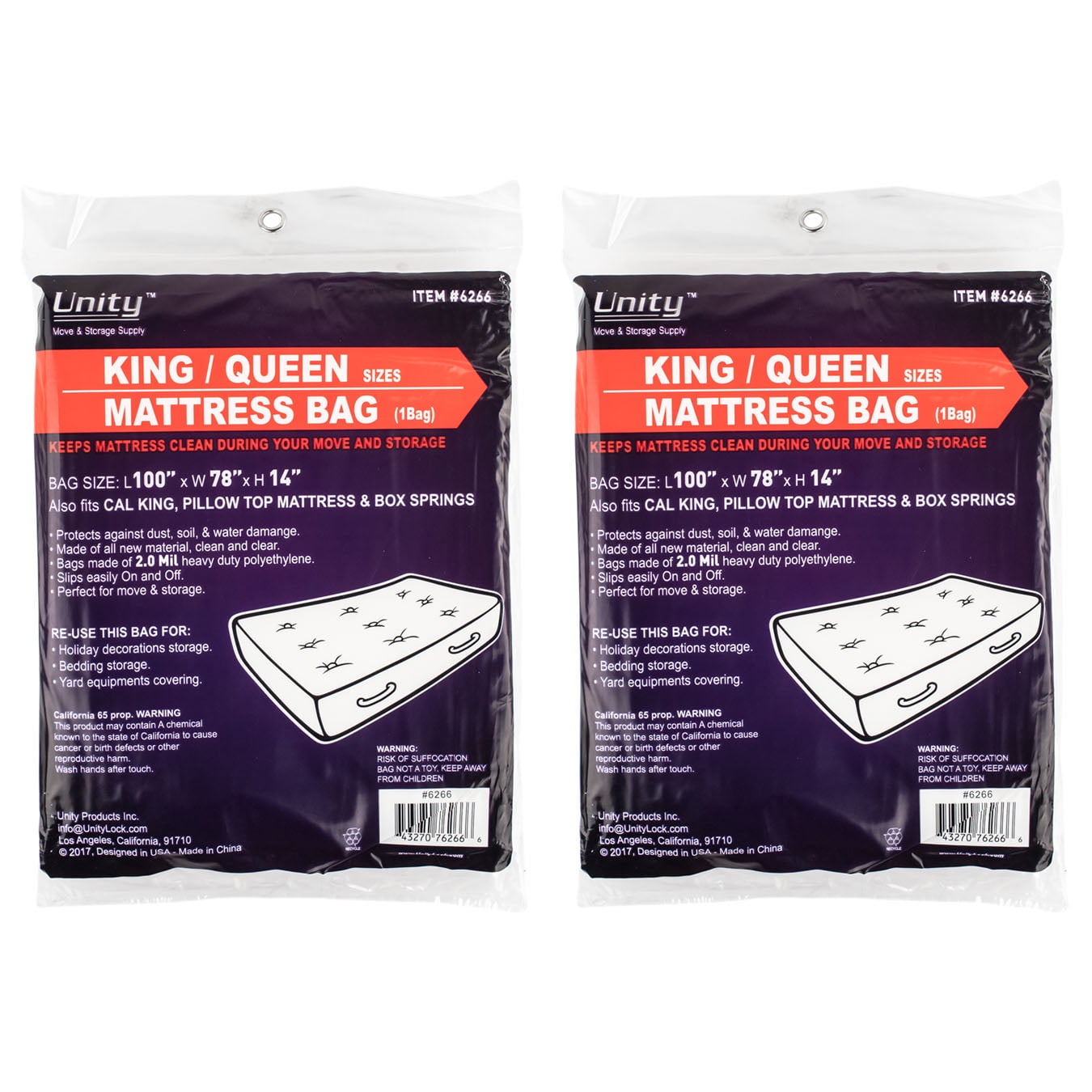 Heavy Duty Plastic King/Queen Mattress Bag Dust Water 2