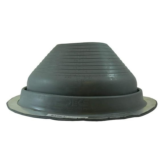 Gray EPDM Metal Roof Pipe Flashing - 6-11 Inch Pipe OD - Round Base - Weatherproof Seal for Roof Penetrations - Durable Rubber & Metal Construction
