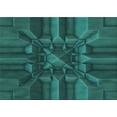 thumbnail image 1 of Ahgly Company Indoor Rectangle Patterned Dark Cyan Green Area Rugs, 8' x 12', 1 of 6