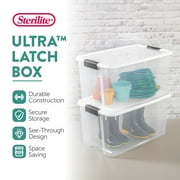 Sterilite 70 Qt Plastic Stackable Storage Bin with Latching Lid, (4 Pack)