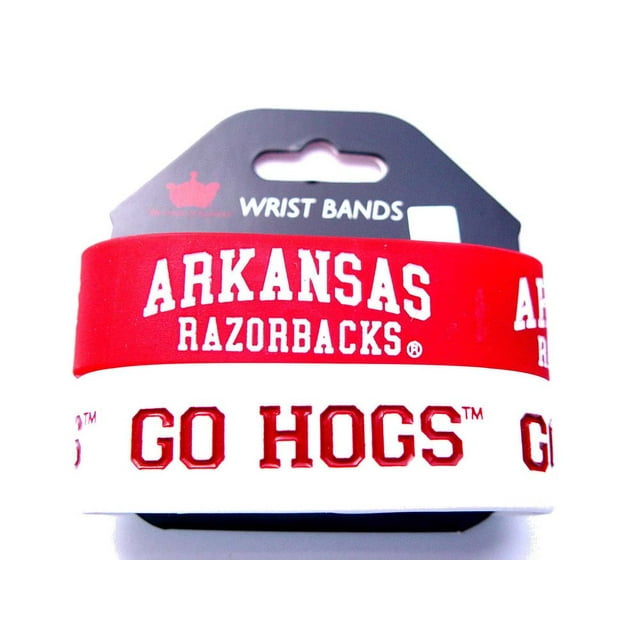 NCAA Arkansas Razorbacks Sports Team Logo Rubber Wrist Band - Set of 2